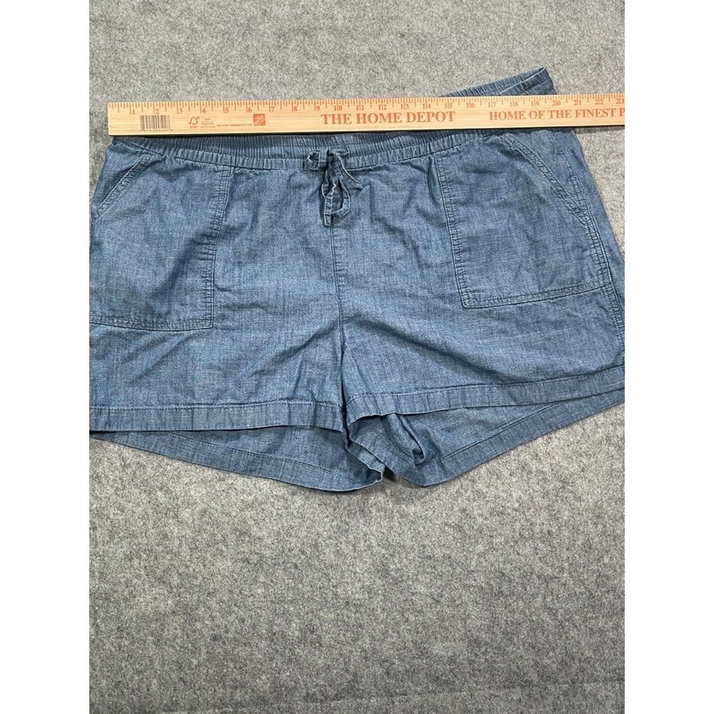J.CREW Shorts Women's Size XXL Blue Chambray Drawstring Pull-On Pockets Cotton - Picture 8 of 13